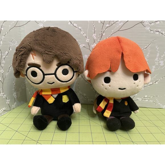 Harry Potter Plush Stuffed Figure Lot Of 2 Harry Potter & Ron Weasley Figures - Picture 1 of 13